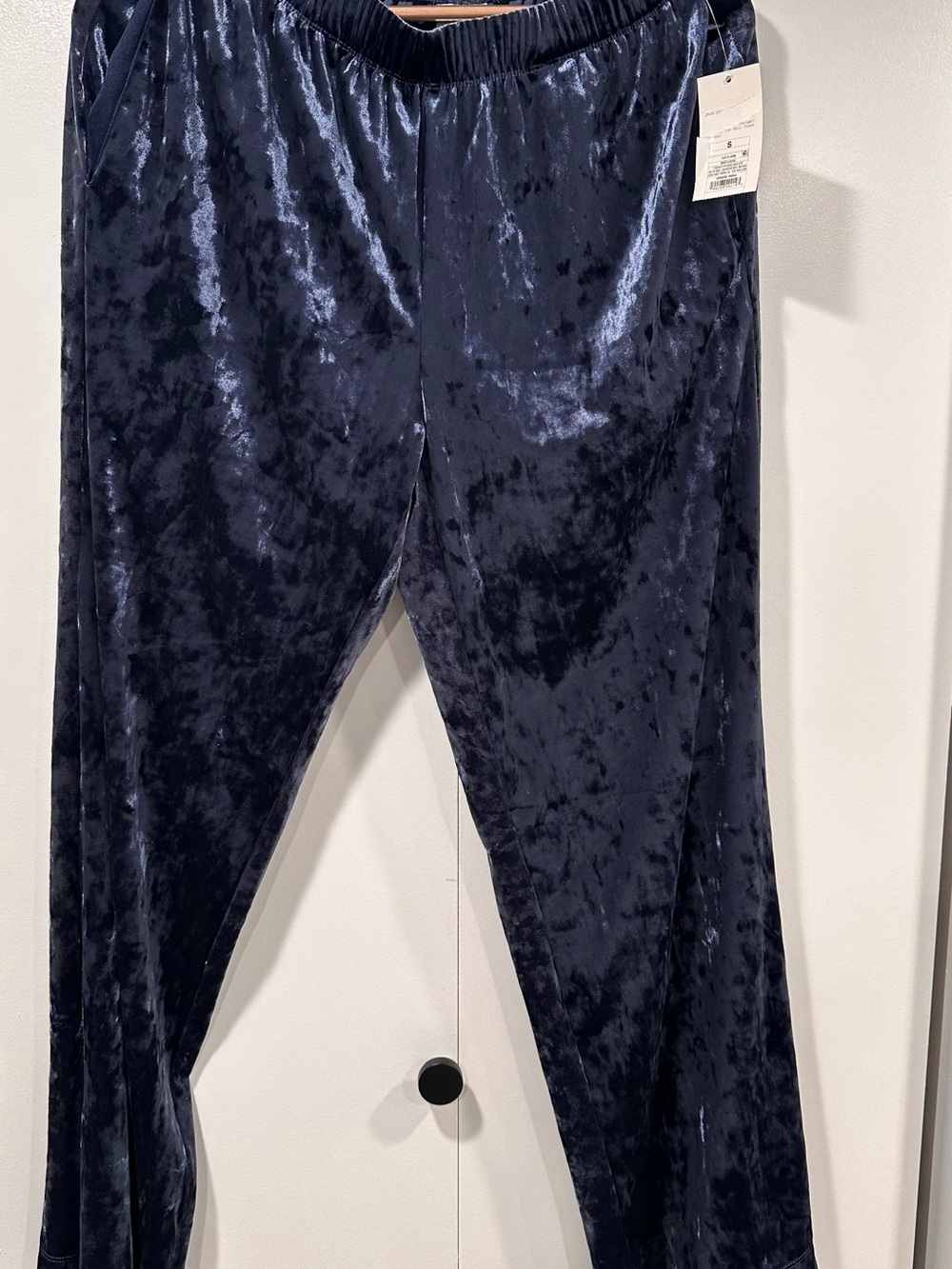 Crushed Velvet Navywide leg Pants